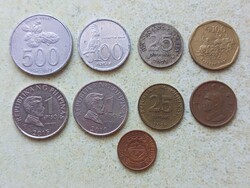 Indonézia, Fülöp szigetek, Taiwan 9 db különböző érme. 1971-2015