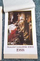 Papír régiség:DEKORATIV: 1988-ból Falinaptár  Benczúr Gyula művei