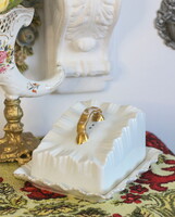 Antik angol fajansz sajttartó