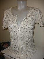 Pamut - selyem csipkekötésű nyári kardigán, boleró Lady Mei