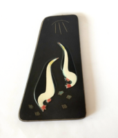 RETRO NÉMET ART DECO KERÁMIA PINGVINEK FALI KÉP 1960-70-ES ÉVEK