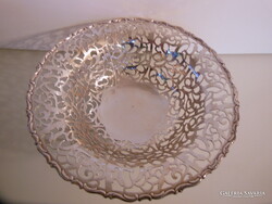 TÁL - ALKUKÉPES -  EZÜSTÖZÖTT - 25 x 9 cm  - " CSIPKE " HATÁSÚ - GYÖNYÖRŰ LÁB  - ANGOL - HIBÁTLAN