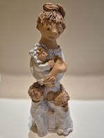 Antalfiné Szente Katalin nagy méretű kerámia figura 35 cm