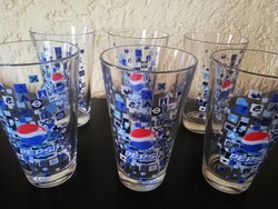 6 db régi, ritka Pepsi üvegpohár