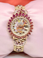 18k arany egyedi Rolex óra drágakövekkel