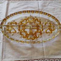 Walter glass kristály osztott kínáló tál,  asztalközép