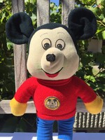 Régi, retró majd 50 éves Knickerbocker Walt Disney Mickey Mouse, Miki egér figura 1976 körüli