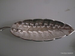 TÁL - ALKUKÉPES - EZÜSTÖZÖTT - LEVÉL ALAKÚ - 23 x 8 x 2 cm - NÉMET - HIBÁTLAN