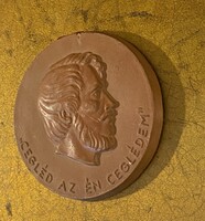KOSSUTH LAJOS - CEGLÉD AZ ÉN CEGLÉDEM KERÁMIA PLAKETT 9.5 CM