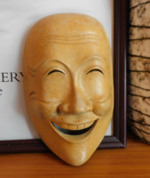 Faragott japán színházi maszk - nó maszk
