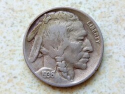 USA 1936 Denver 5 Cents, Buffalo Nickel. Ritka!! Amerikai Egyesült Államok.