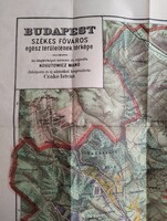 Cc.1910-es Kogutowicz Budapest térkép