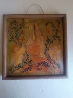 Szecesszió art Deco antik magyar kerámia Dr Ránk Rezső Mária angyalokkal fali kerámia kêp