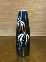 WALLENDORF, NÉMET, JELZETT PORCELÁN RETRO VÁZA, VIRÁG FESTÉSSEL 27.5 CM