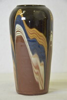 Retro, folyatott mázas kerámia váza A315