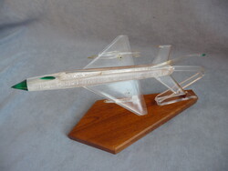 Retro katonai repülős emlék plexi repülő makett asztali dísz 70 es évek MIG 21 vadászrepülő modell