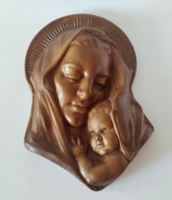 RELIEF KERÁMIA FALIKÉP ÉDESANYA GYERMEKÉVEL