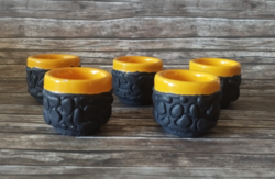 5 DB RETRO KIRÁLY IPARMŰVÉSZ KERÁMIA PÁLINKÁS POHARAK