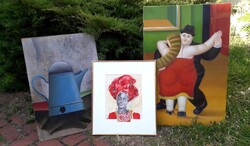 2 pcs. Painting, 1 pc. Print. 