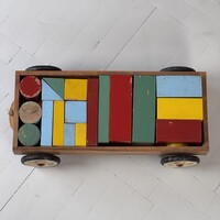 Retro fakocka építőkocka gyerekjáték