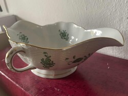 Herendi , zöld apponyi mintás , szószos tál