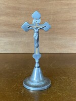 ALUMINIUM, TALPAS FESZÜLET, JÉZUS A KERESZTEN, EGYHÁZI, VALLÁSI TÁRGY 15.4 CM
