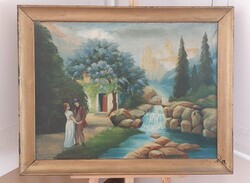 (K) Bakonyi Piros János szép festménye 90x70 cm kerettel