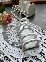 Antik angol fehér porcelán 4 szeletes pirítós tartó