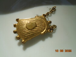 19 sz hengerelt aranyozott  ezüst vermeil pénztárca medál