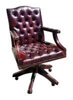 Elegáns Angol Chesterfield bőr íróasztal forgószék