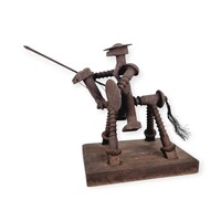 Indusztriális vintage vas Don Quijote szobor - 52838