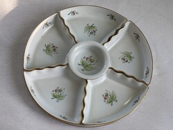 Hatalmas hecsedli  mintás Herendi porcelán asztalközép kínáló 37 cm