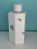 Hatszögletű hecsedlis Herendi pálinkás kancsó 27 cm