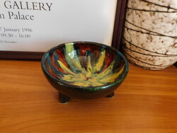 Bodrogkeresztúri  retro kerámia háromlábú tál 35 cm