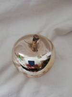 Retro alma formájú asztaldísz csiszolt üveg kupicákkal      M