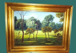 Szabó Lajos-Gyönyörű, szignózott olajfestmény (1964), aranyozott keretben!