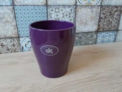 Mély lila orchidea kaspó, német kerámia (9 cm)