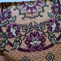 Szövött óriási goblein mintás régi, nagy terítő 220 x 195 cm