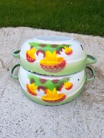 28cm Budafoki gombás pogácsás pogácsástál  paraszttál Zománcos Zománcozott nosztalgia darab paraszti