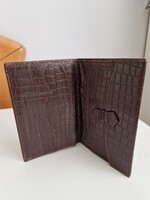Bőr irattárca, több féle méretű rekesszel 16x11cm, kinyitva 21x16cm