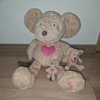 NICI Steinbeck Lillebi szíves plüss egér család 3db újszerű 50cm
