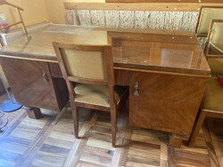 Art deco nagy íróasztal, terbe allithato