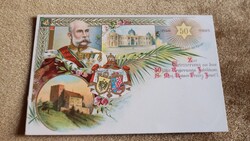 Cca 1898 FERENC JÓZSEF KORONÁS K U K CSÁSZÁR MAGYAR KIRÁLY 50 ÉV JUBILEUM URALKODÓ KORABELI EMLÉKLAP