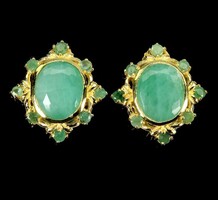 Valodi Smaragd 925 18k Sárga Arany Ezust Fülbevalò