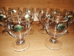 Mundgeblasen Kristallglas szignált üveg pohár - 12 db egyben - 7,5 cm magas (z-8)