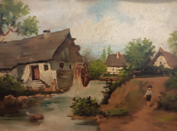 Regi malomhàz, ès a hozzà tartózó egyedi pàratlan hangulat. Weisz J szignóval/festmény/èletkèp