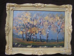 Nagybányai festő XX. század eleje: Aranyló lombok