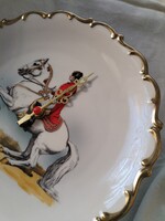 Spanyol lovasiskola - porcelán falióra / " aranylóan