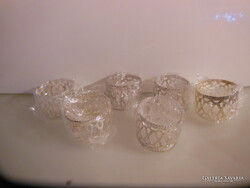 SZALVÉTAGYŰRŰ - 6 db - ALKUKÉPES - ÚJ -  EZÜSTÖZÖTT - 4,5 x 3,5 cm - NÉMET - HIBÁTLAN