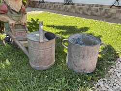 Bádog  horganyzott mosófazék dézsa locsolókanna edény falusi paraszti dekoráció